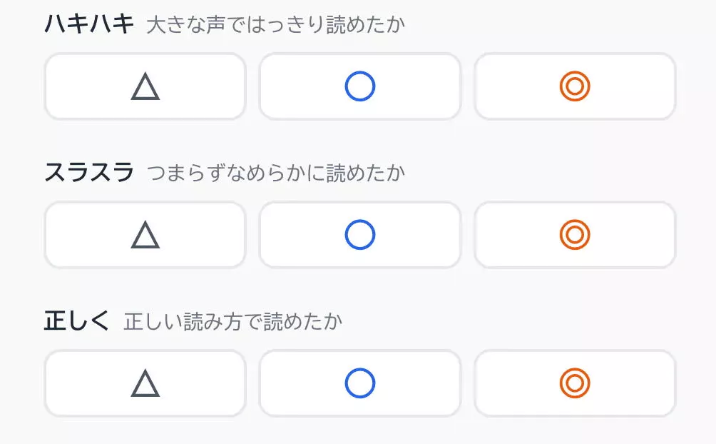 自己評価画面のスクリーンショット